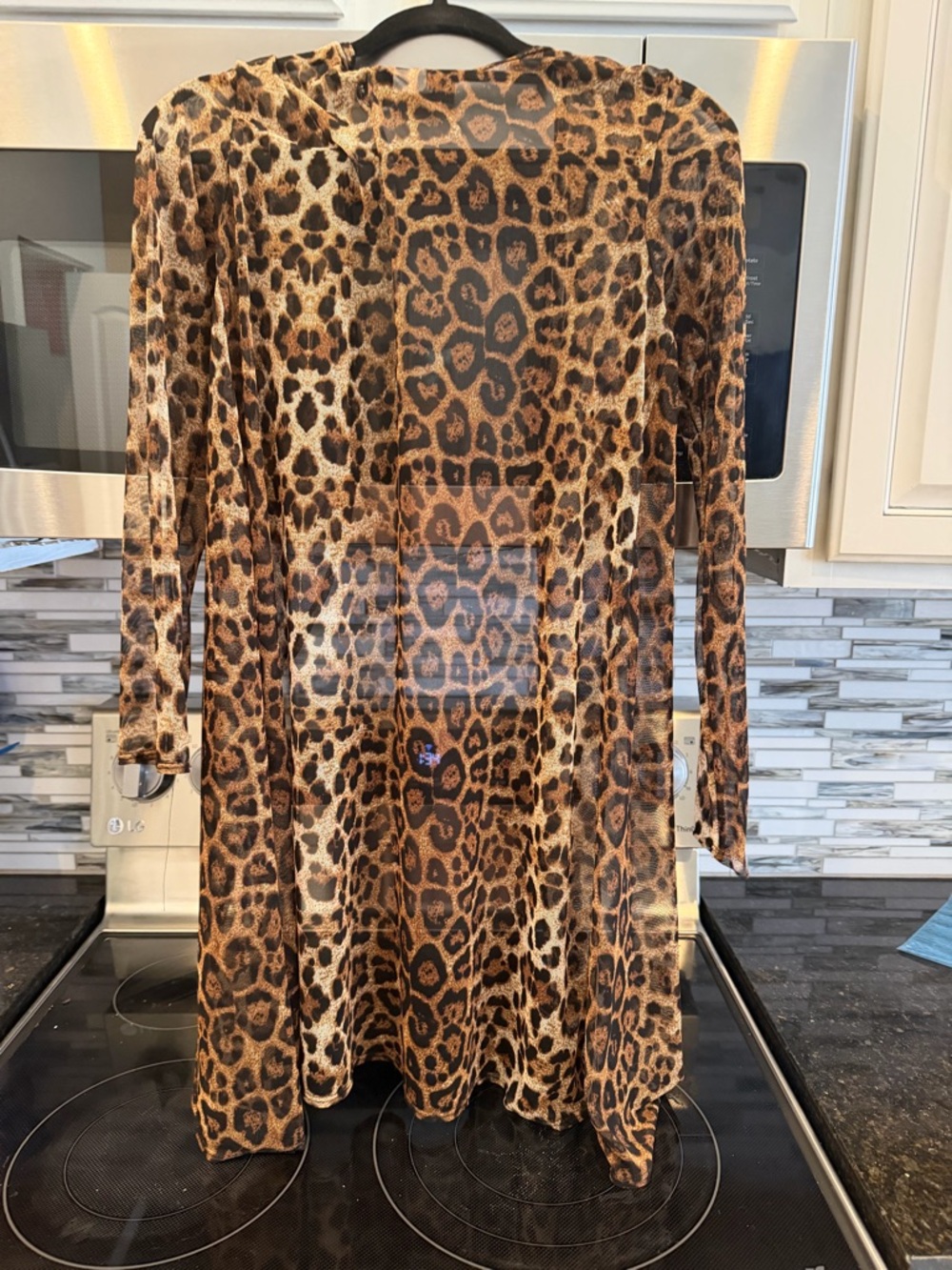 Leopard Print Lightweight Cardigan - Brown & Black